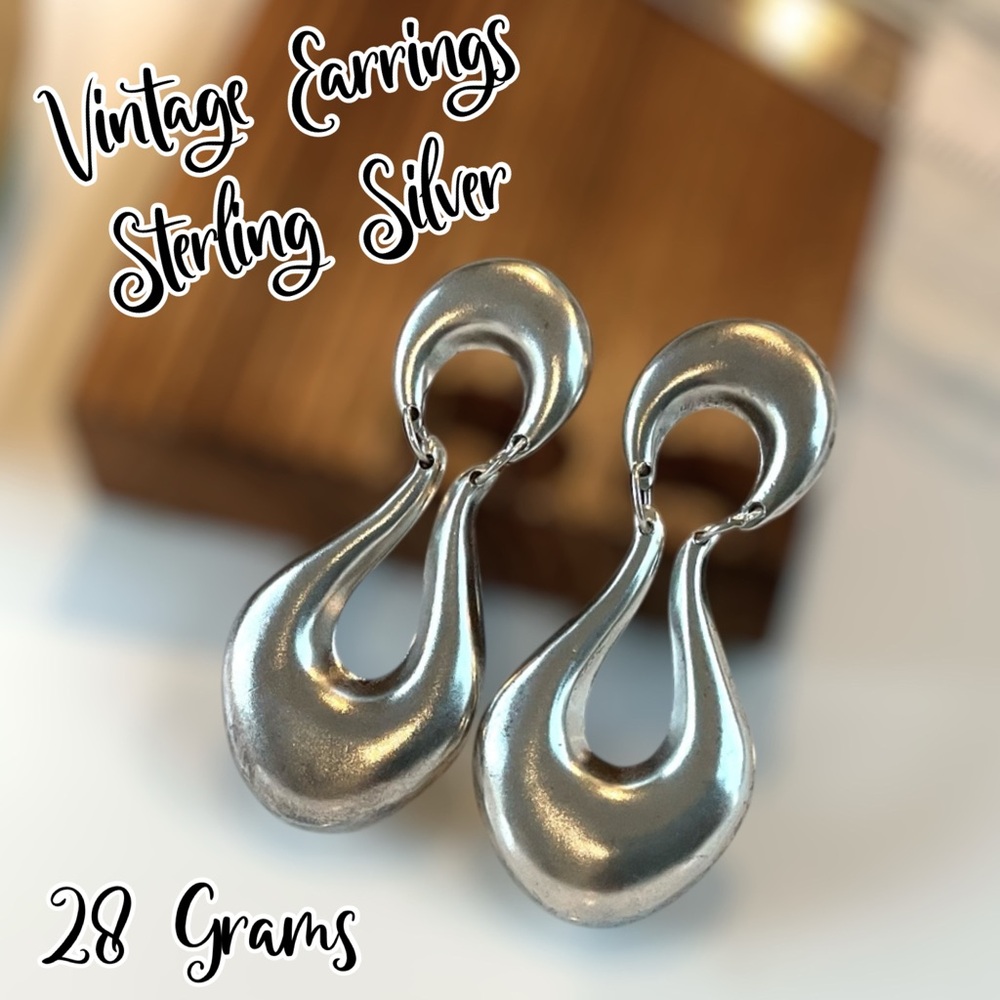 Solid Sterling Silver Earrings - image 1